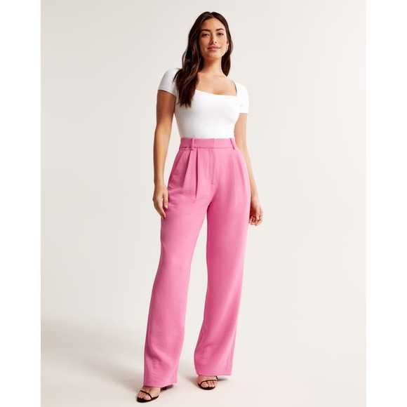 Abercrombie & Fitch Pants - Abercrombie & Fitch Curve Love A&F Sloane Tailored Premium Straight Leg Pants